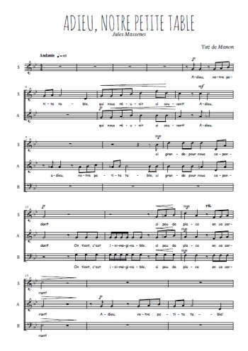 Jules Massenet - Adieu, notre petite table